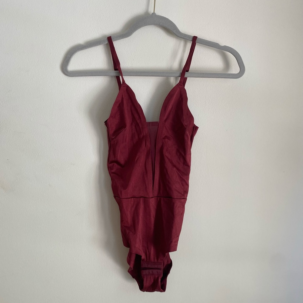 Stretchy Maroon Bodysuit - FP Sample Style NO TAG